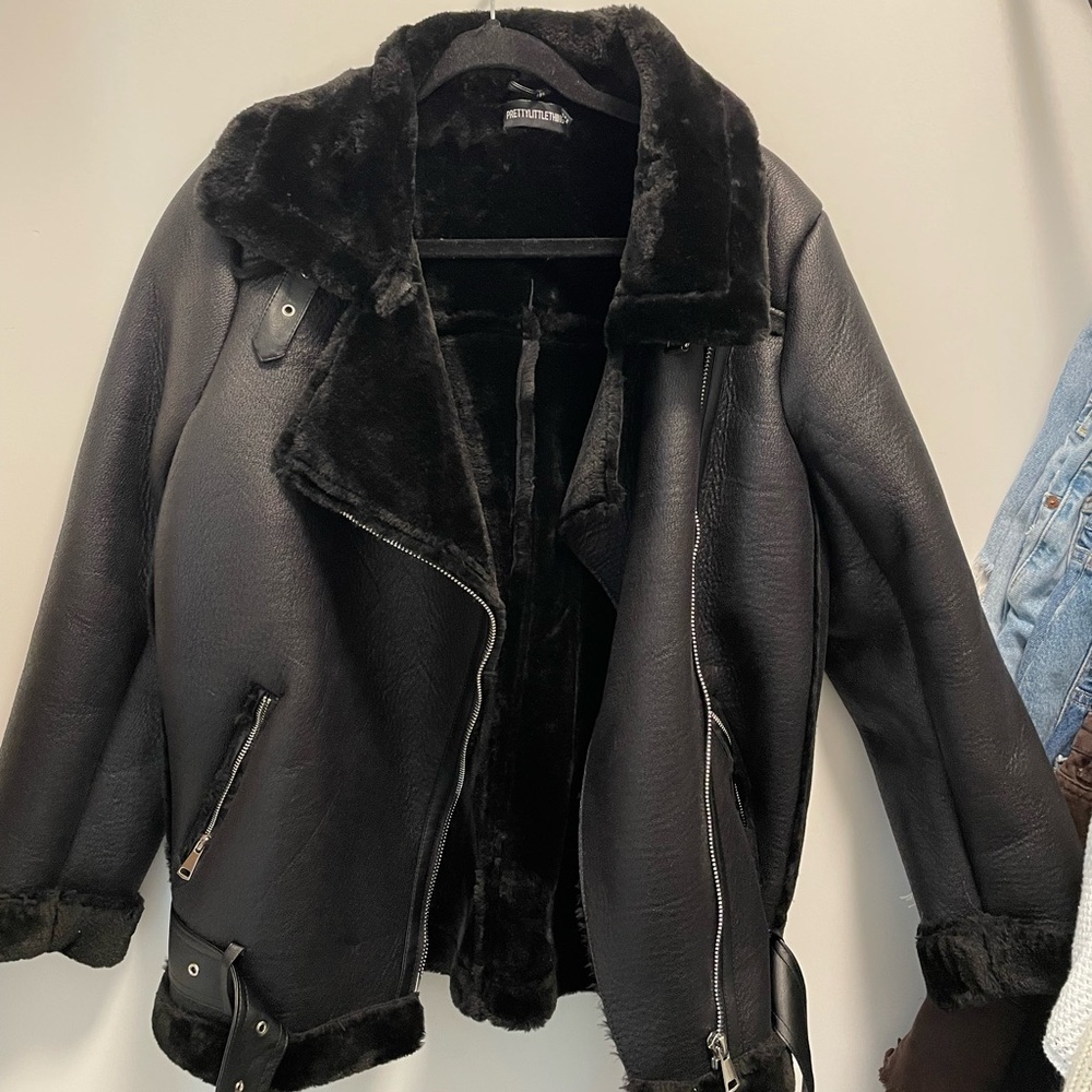 Black Oversized Aviator Jacket